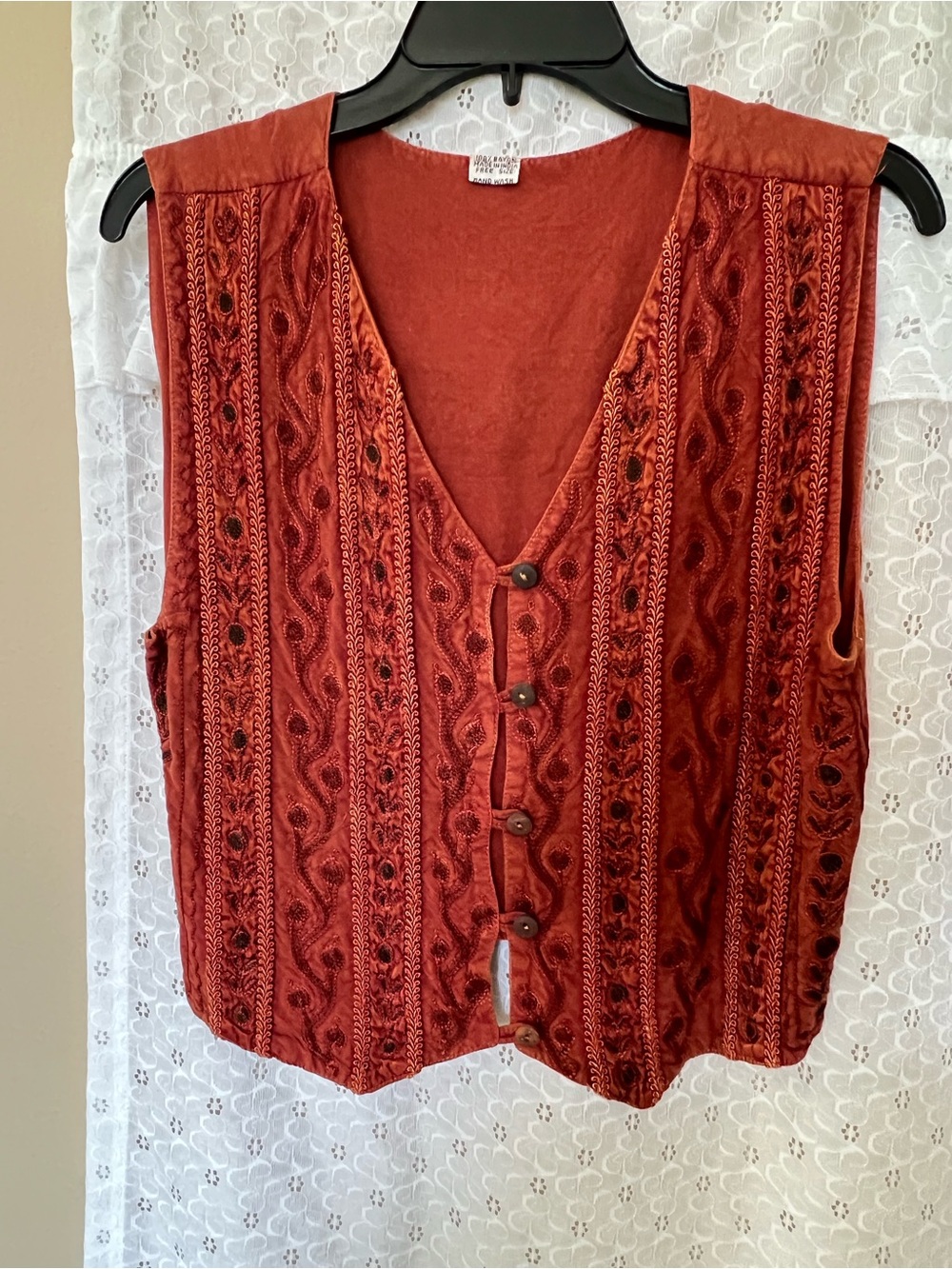 Vintage 90’s Rust Red Button Up Vest